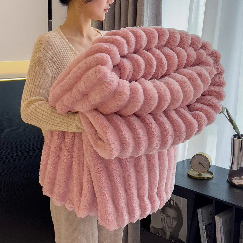 300GSM Bamboo Fibre Knitted Throw Blanket – Anti-Pilling, All-Season, 6 Colours