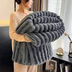 300GSM Bamboo Fibre Knitted Throw Blanket – Anti-Pilling, All-Season, 6 Colours