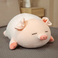 Squishy Lying Pig Plush Pillow | Sleepy (Close Eye) & Awake (Open Eye) | Ultra-Soft Blob Body | 40cm, 50cm, 60cm & 75cm