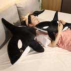 Black and White Orca Whale Plush with Soft Stuffed Body