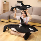 Black and White Orca Whale Plush with Soft Stuffed Body