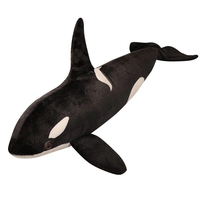 Black and White Orca Whale Plush with Soft Stuffed Body