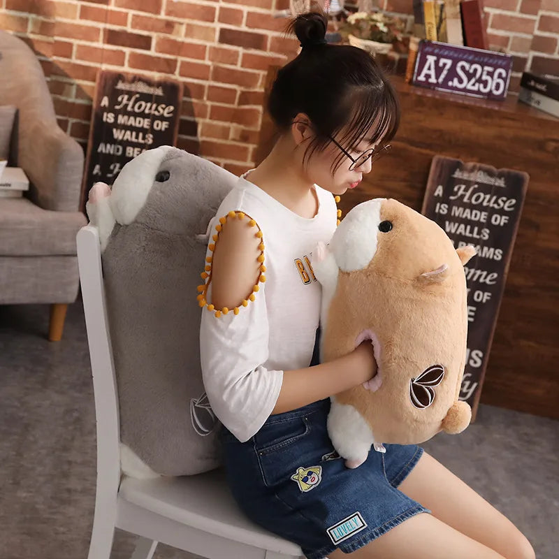 Cartoon Hamster Plush Pillow with Hand-Warmer Style Option