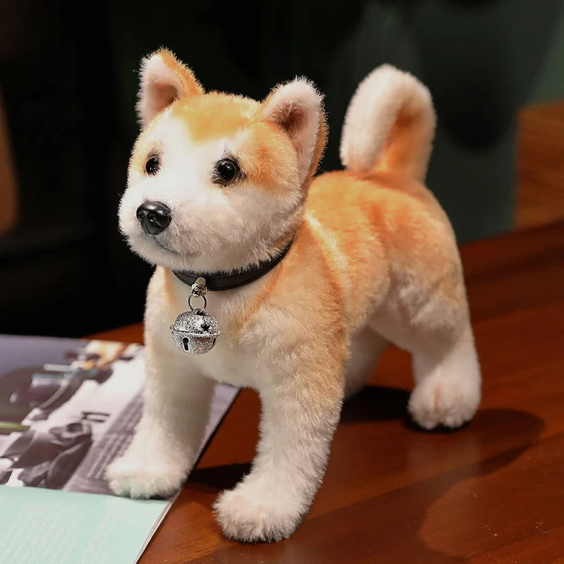 Lifelike Shiba Inu Plush Stuffed Toy | 6 Styles | Simulation Coat | Multiple Poses | Some with Collar & Bell | 25–30cm