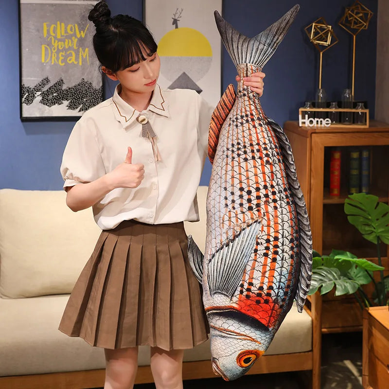 Photorealistic Marine Fish Plush Cushion | 6 Fish Species Styles | Printed Scale Detail | Flat Cushion Format | 4 Sizes: 50–110cm