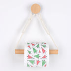 Wooden Toilet Paper Holder – Wall Mounted, Nail-Free, Triangle