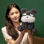 Kawaii Sitting Dog Plush Stuffed Toy | 3 Styles | Curly Fluffy Coat | Cuddly Desk Companion | 20cm