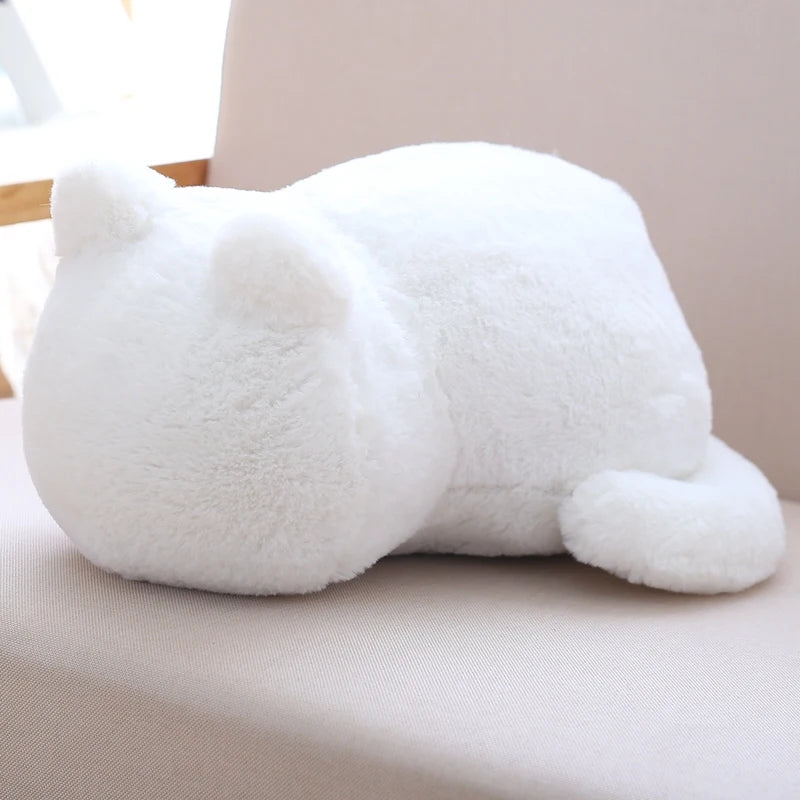 Shadow Cat Back-Facing Plush Cushion | Ultra-Soft Solid Coat | Curled Tail | 3 Colours | 33cm