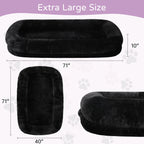 Oversized Human Dog Bed | Faux Fur | Waterproof Liner | Non-Slip | Side Pocket | Removable Cover