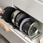 Expandable Pot and Pan Organiser Rack – 7 Adjustable Dividers, Cabinet or Countertop