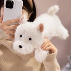 Lifelike Westie Plush Stuffed Toy | West Highland White Terrier | 42cm | Fluffy Long-Pile Coat