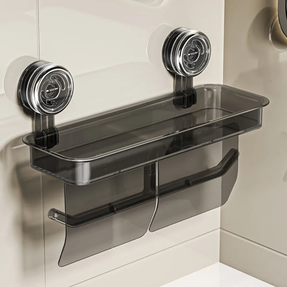 Suction Cup Toilet Paper Holder – No-Drill Wall Mount, PET & ABS, S or L