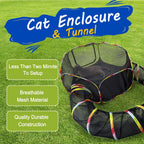 Outdoor Cat Enclosure Tent & Tunnel Set – Portable, Breathable, Indoor & Outdoor