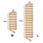 Sisal Wooden Cat Climbing Ladder & Bridge – 50cm or 100cm, Wall & Cage Mountable