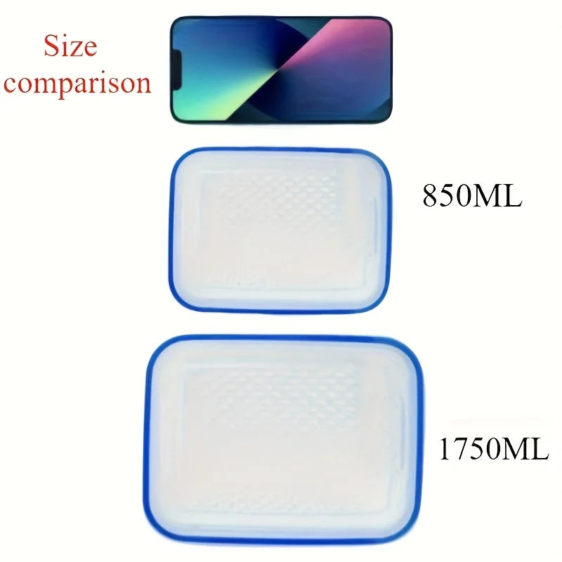 4-Piece Airtight Stackable Food Storage Container Set – Leakproof Meal Prep Boxes, Gray or Blue