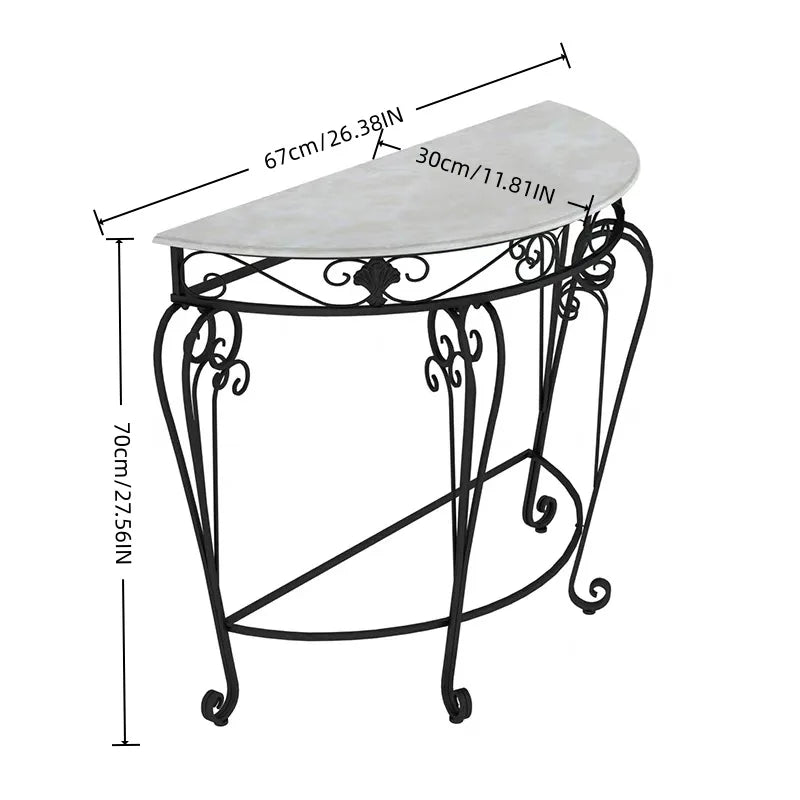 Nordic Wrought Iron Console Table | Hallway & Entryway Table | Gold & Black