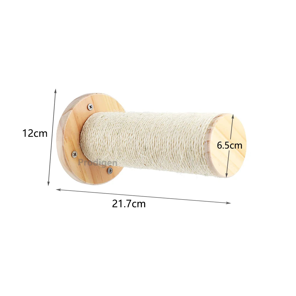 Wall-Mounted Wooden Cat Climbing Shelves – Modular Platforms, Scratching Posts & Hammock