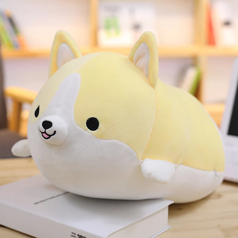 Kawaii Corgi Plush Pillow | Chubby Lying Pose | PP Cotton | 30cm | 3 Colours