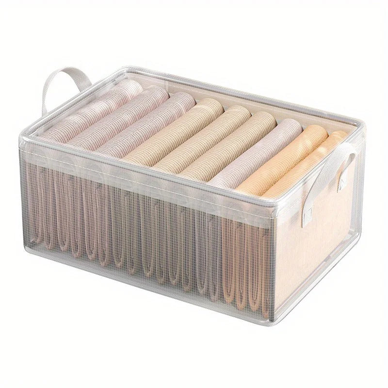 Transparent PVC Storage Box with Steel Frame – Waterproof Home Organiser