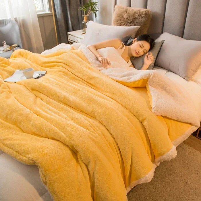 Double-Sided Fleece Throw Blanket & Duvet Cover – Anti-Pilling, Machine Washable, 12 Colours