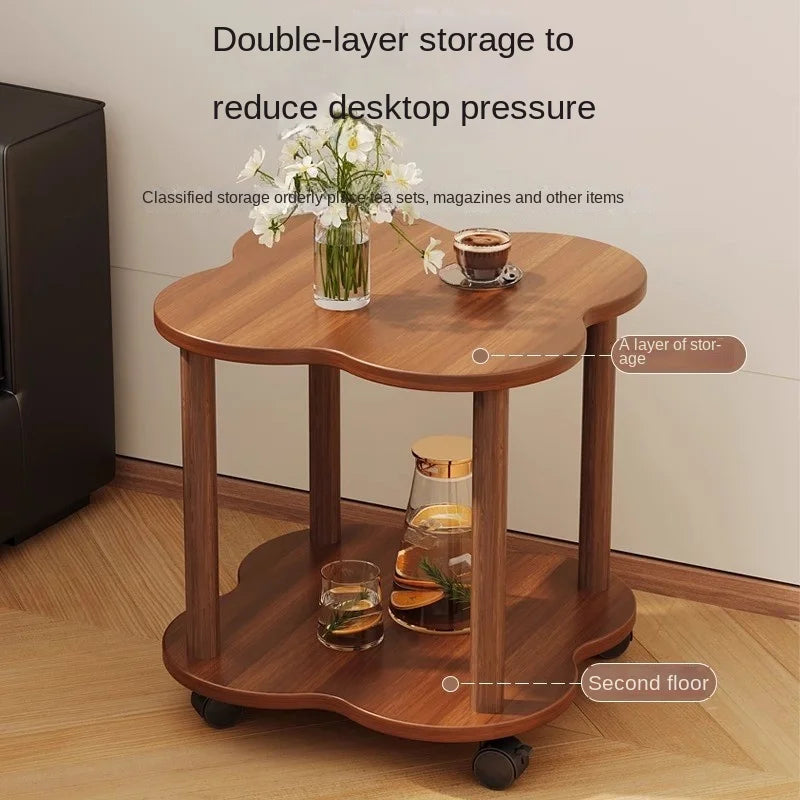 Round Wooden Side Table | Minimalist Modern | 40 × 40 × 48 cm | 4 Colours