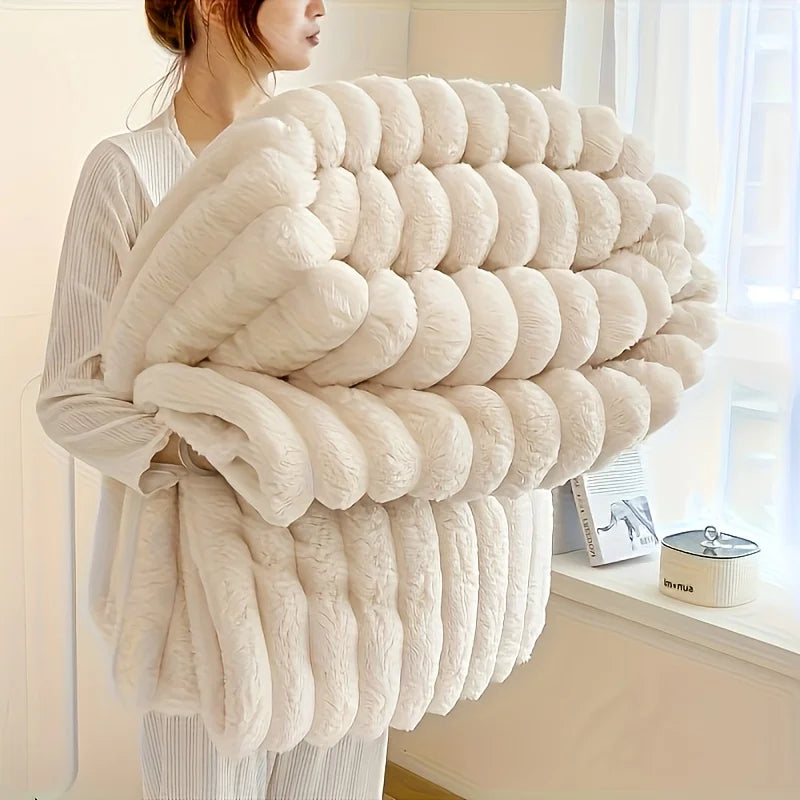 300GSM Bamboo Fibre Knitted Throw Blanket – Anti-Pilling, All-Season, 6 Colours