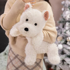 Lifelike Westie Plush Stuffed Toy | West Highland White Terrier | 42cm | Fluffy Long-Pile Coat
