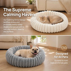 Round Donut Cat Bed | Ultra Soft Plush Pet Nest | Anti-Anxiety | 4 Sizes