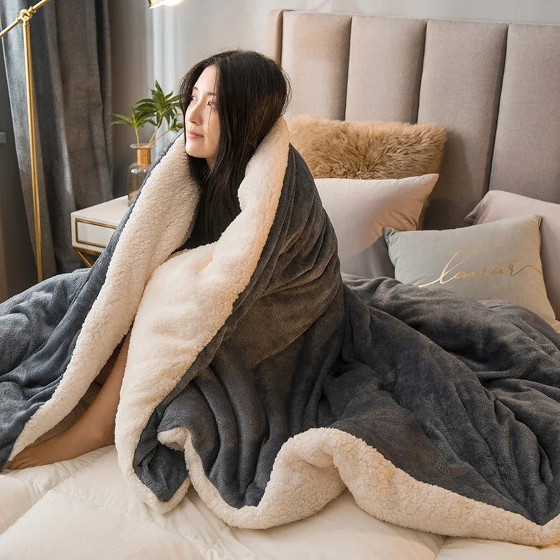Double-Sided Fleece Throw Blanket & Duvet Cover – Anti-Pilling, Machine Washable, 12 Colours