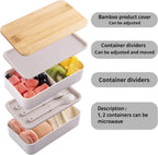 2-Tier Bento Lunch Box Set with Cutlery – Leakproof, Microwave & Dishwasher Safe, BPA-Free