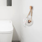 Wooden Toilet Paper Holder – Wall Mounted, Nail-Free, Triangle