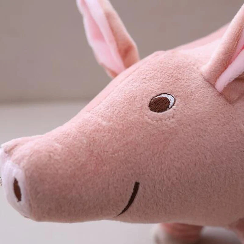 Lifelike Standing Pig Plush | Simulation Smooth-Coat | Upturned Snout, Realistic Eye & Curly Tail | 25cm Chubby Body | Pink