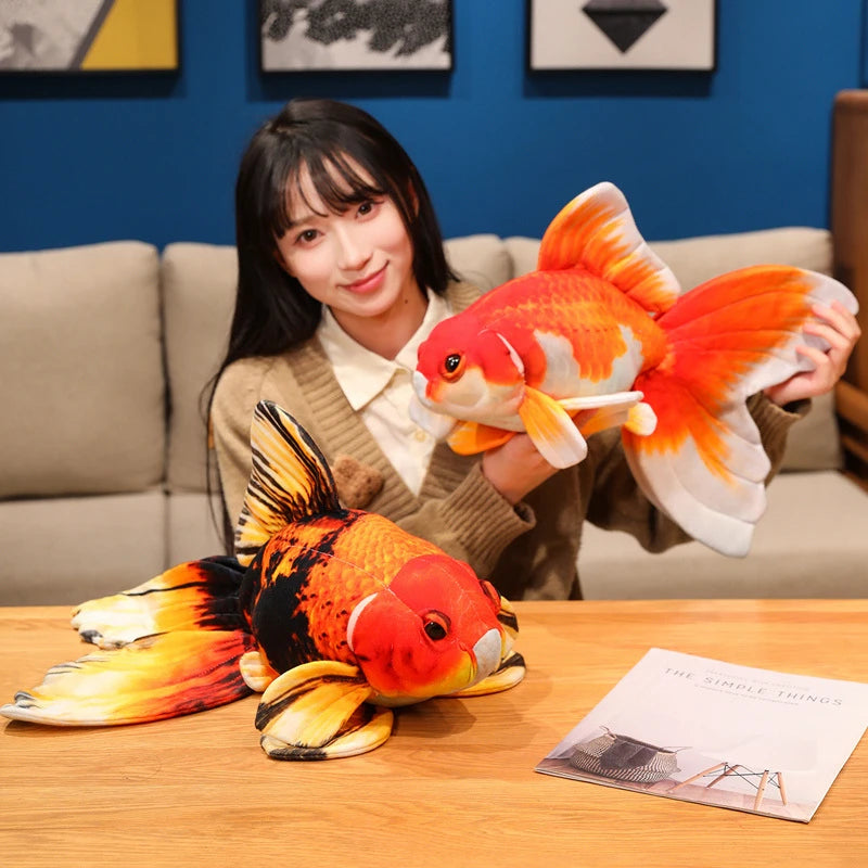 Goldfish Plush Pillow – Fish-Shaped Decorative Accent