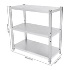 3-Tier Stainless Steel Storage Rack – Adjustable, Freestanding, Waterproof