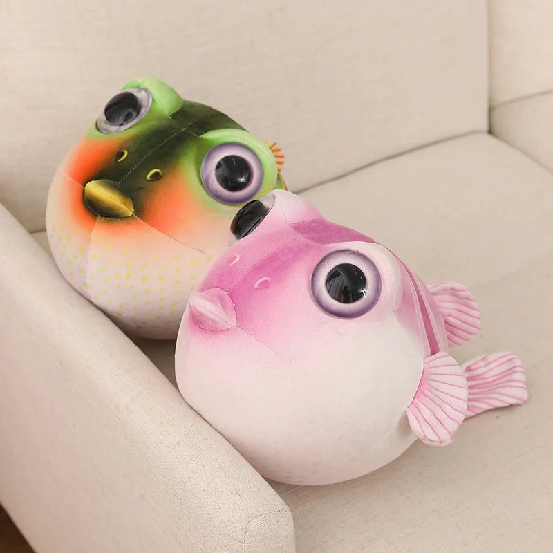 Pufferfish Plush Toy in Green or Pink, 26–43cm | BHH Living
