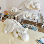 Winged Dragon Plush Pillow – Long White or Pink Dragon