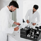 Men's Countertop Organiser – Perfume, Cologne & Grooming Storage Box, Black