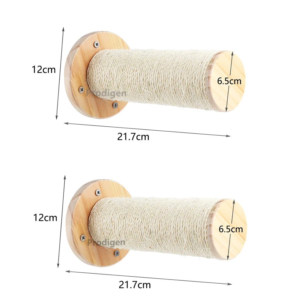Wall-Mounted Wooden Cat Climbing Shelves – Modular Platforms, Scratching Posts & Hammock