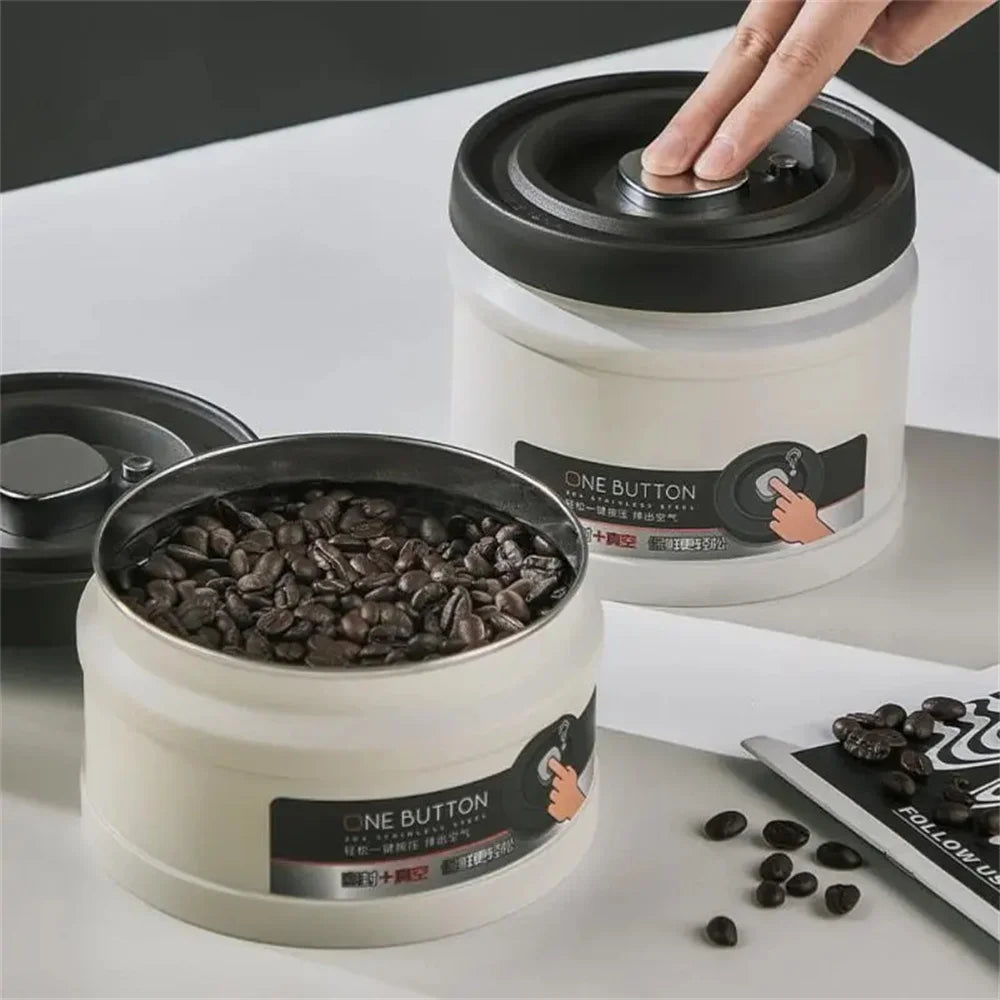 Stainless Steel Vacuum Airtight Coffee Canister – 750ml, 1100ml, 1600ml