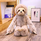 Gray Sloth Plush Toy – Fluffy Long-Armed Stuffed Animal