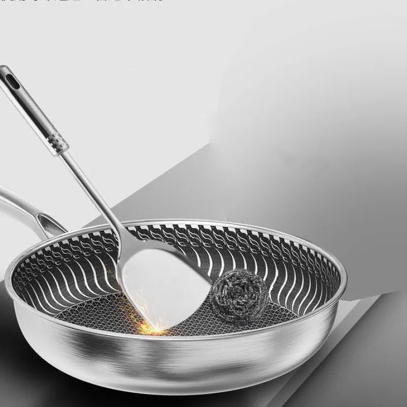 Tri-Ply 316 Stainless Steel Frying Pan – Double-Sided Honeycomb, All Cooktop Compatible