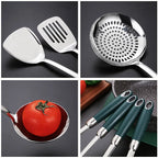 4-Piece 304 Stainless Steel Kitchen Utensil Set – Spatula, Soup Spoon & Frying Spatula