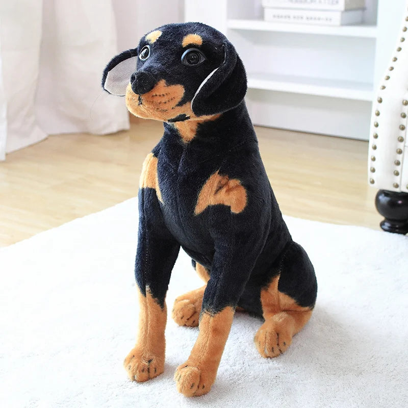 Lifelike Sitting Dog Plush Figurine | 4 Breeds: Rottweiler, German Shepherd, Beagle & Spotted Dog | Simulation Coat | 6 Sizes: 23–66cm