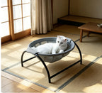 Elevated Hanging Cat Basket | Breathable Mesh | Detachable & Washable | Gray