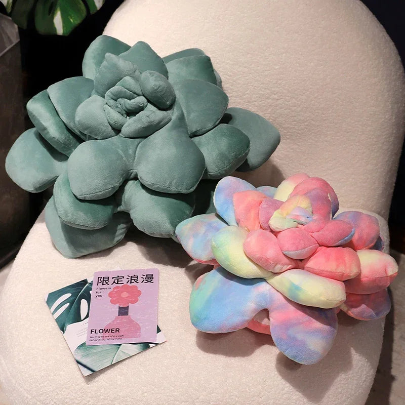 Succulent Plush Cushion Pillow | Lifelike Potted Plant | PP Cotton | 4 Colours | 35 & 45cm