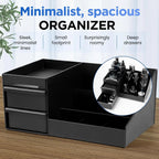 Men's Countertop Organiser – Perfume, Cologne & Grooming Storage Box, Black