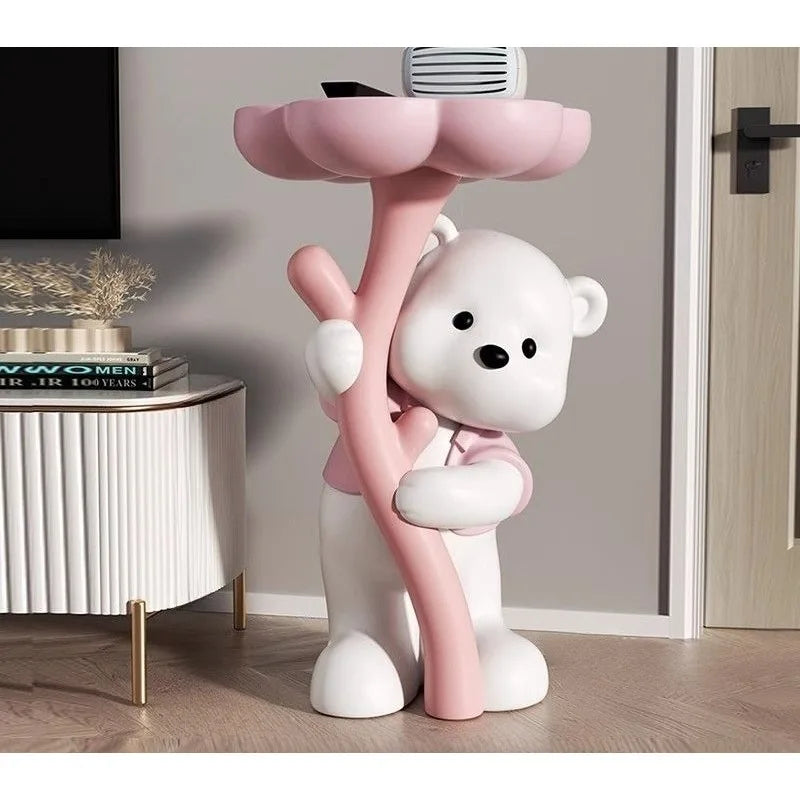 Bear Sculpture Coffee Table | Resin | Decorative Side Table | 3 Colours