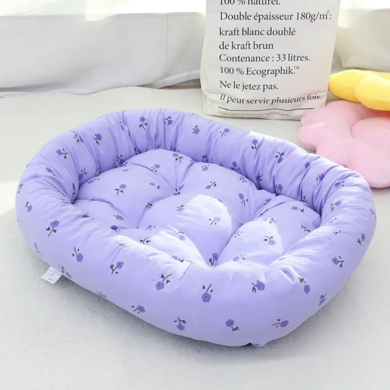 Oval Pet Donut Bed – Thickened, Skin-Friendly & Anti-Slip for Cats & Small Dogs