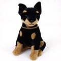 Lifelike Doberman Pinscher Puppy Plush Stuffed Toy | Black & Tan | Gold Chain Collar | Simulation Velvet | 30cm