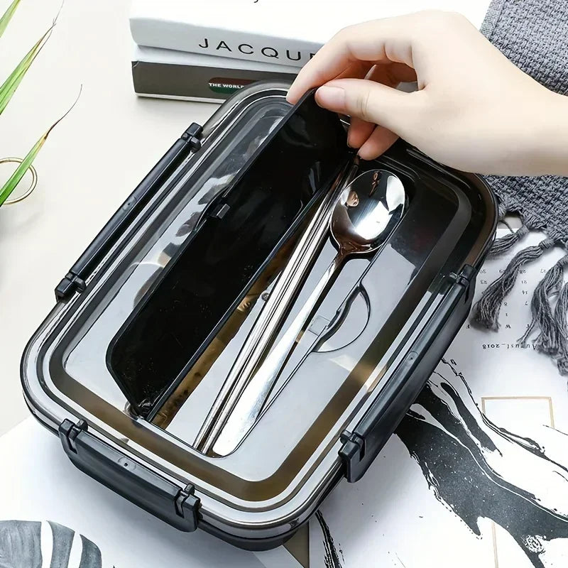 Stainless Steel Bento Lunch Box – 3-Compartment, Leakproof
